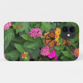 Roze geelgroene Floral Lantana met vlinder Case-Mate iPhone Case (Achterkant (horizontaal))