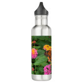 Roze geelgroene Floral Lantana met vlinder Waterfles (Links)