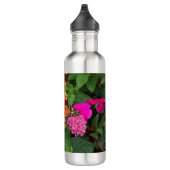 Roze geelgroene Floral Lantana met vlinder Waterfles (Rechts)