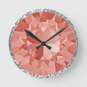 Roze geem ronde klok