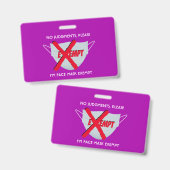 Roze | GEEN GEZICHTSMASKER NODIG Badge (Voor- en achterkant)