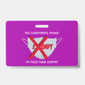 Roze | GEEN GEZICHTSMASKER VERPLICHT Badge (Achterkant)