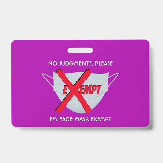 Roze | GEEN GEZICHTSMASKER VERPLICHT Badge (Voorzijde)