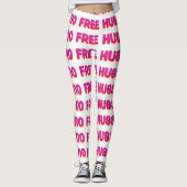 Roze, geen vrije huggen Leggings (Voorkant)