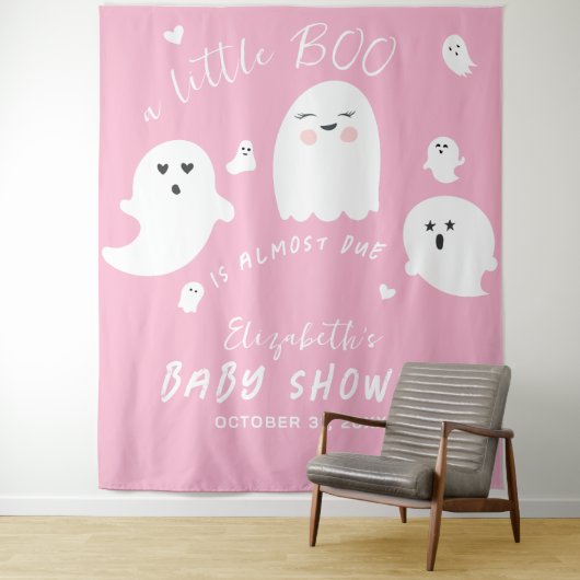 Roze Geest Halloween Meisje Baby Shower Wandkleed (In situ)