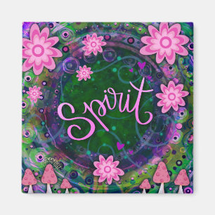 Roze Geest Leuk Bloemen Moderne Inspirivity Magneet