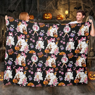 Roze Geest Meisje Halloween Schattig Griezelig Fleece Deken
