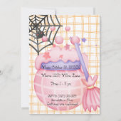 Roze geest schattig boo halloween leeftijd 4 verja kaart (Achterkant)