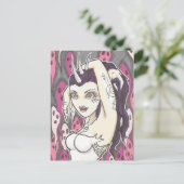 Roze geesten Cartoon Fantasy Art Briefkaart (Staand voorkant)