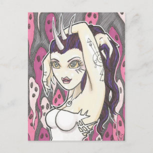 Roze geesten Cartoon Fantasy Art Briefkaart