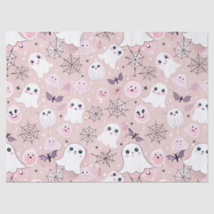 Roze geesten en Halloween elementen naadloos patro Tissuepapier