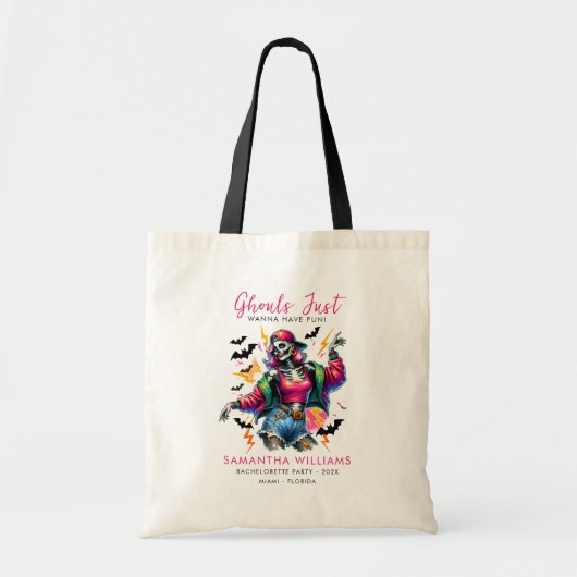 Roze Geesten Halloween Bruidsmeisjesfeest Tote Bag (Voorkant)