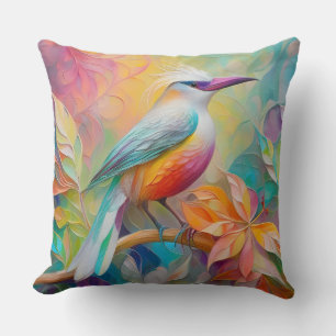 Roze gefactureerde rode borst fantasie vogel kussen