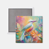 Roze gefactureerde rode borst fantasie vogel magneet (Voorkant / Achterkant)