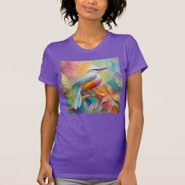 Roze gefactureerde rode borst fantasie vogel t-shirt