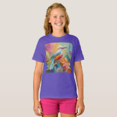 Roze gefactureerde rode borst fantasie vogel t-shirt (Voorkant volledig)