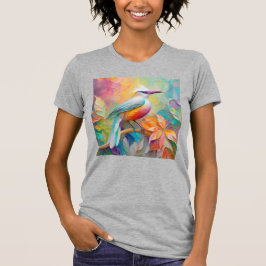 Roze gefactureerde rode borst fantasie vogel t-shirt