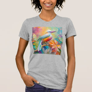 Roze gefactureerde rode borst fantasie vogel t-shirt