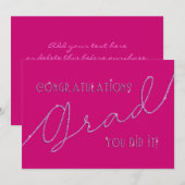 Roze gefeliciteerd Afstudeerder je deed het Faux G (Voorkant / Achterkant)