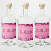 Roze "Gefeliciteerd" voedsel-etiket Likeurfles Etiket (Flessen)