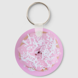Roze gefrommelde kokokokossprinken sleutelhanger