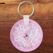 Roze gefrommelde kokokokossprinken sleutelhanger (Voorkant)