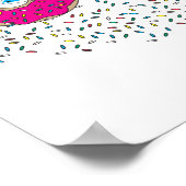 Roze geglaasde Donut Wheels-fiets met sprinken Poster (Hoek)