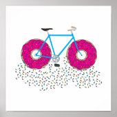 Roze geglaasde Donut Wheels-fiets met sprinken Poster (Voorkant)