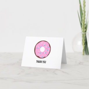 Roze geglazuurde chocolaatdonut bedankkaart