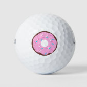 Roze geglazuurde chocolaatdonut golfballen (Voorkant)