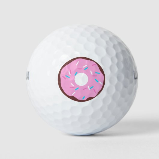 Roze geglazuurde chocolaatdonut golfballen (Voorkant)