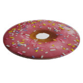 Roze geglazuurde donut met sproinkles snijplank (Hoek)