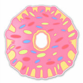 Roze geglazuurde donut sticker (Voorkant)