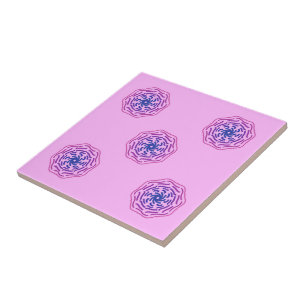 Roze Geglazuurde Donut Stijl En Gebogen Decoratie Tegeltje