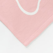 Roze Gegolfde Rand Monogram Met Bloemblaadjes Fleece Deken (Hoek)