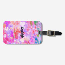 Roze Gehart Persoonlijk Bagagelabel