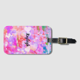 Roze Gehart Persoonlijk Bagagelabel