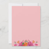 Roze Geheime Tuin Boho Floral Wedding Kaart (Achterkant)