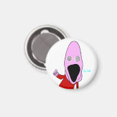 Roze gehersenspoelde pop die wijst magneet (Voorkant / Achterkant)