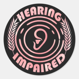 Roze - Gehoorstoornis Ronde Sticker