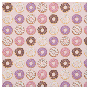 Roze Geïglazuurde Donuts Met Spikkels Patroon Fees Stof