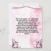 Roze geïllustreerde bruid en bruidegom bruiloft kaart (Achterkant)