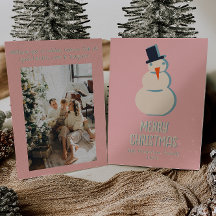  Roze Geïllustreerde Crème Sneeuwman Kerst