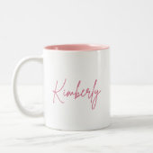 Roze geïllustreerde Floral Name Mok (Links)