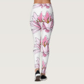 Roze geïllustreerde ventilator leggings (Achterkant)
