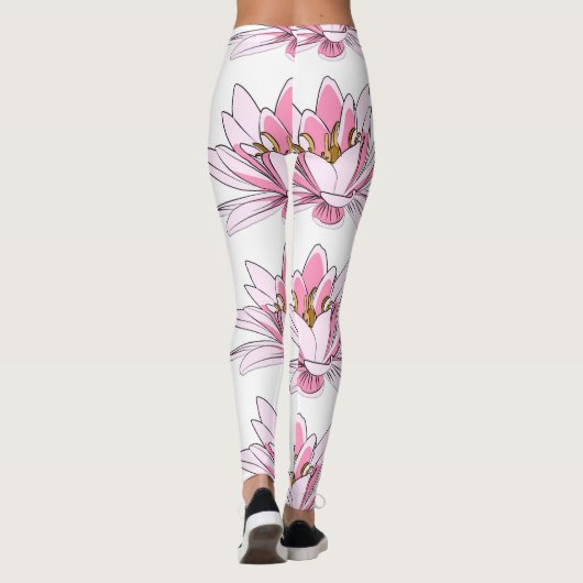 Roze geïllustreerde ventilator leggings (Achterkant)