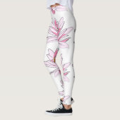 Roze geïllustreerde ventilator leggings (Links)