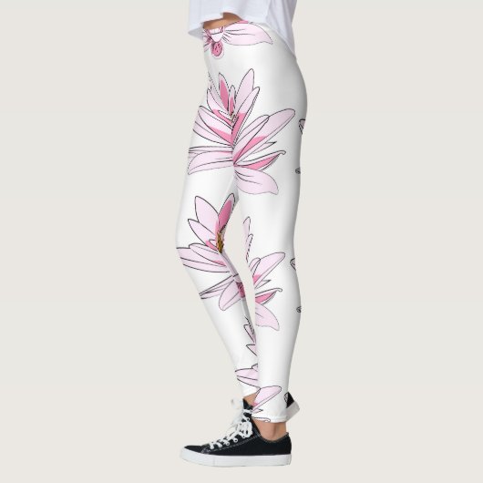 Roze geïllustreerde ventilator leggings (Links)