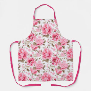 Roze geïnspireerde bloemen schort