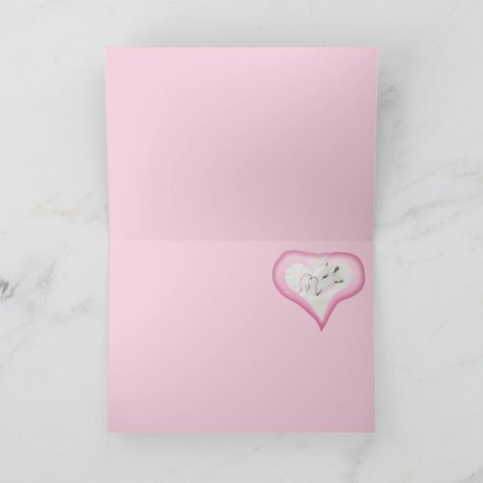 Roze geit en Baby Kaart (Binnen)